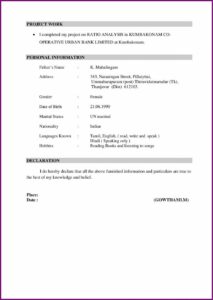 New Resume Format For Mba Freshers
