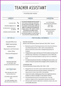 New Teacher Resume Template