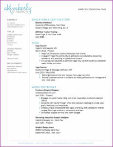 New Yoga Teacher Resume Template