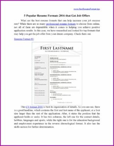 Normal Resume Format Download Pdf Free