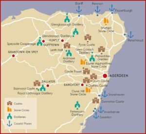 North East Scotland Castles Map