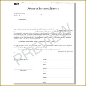 Ny Self Proving Affidavit Form