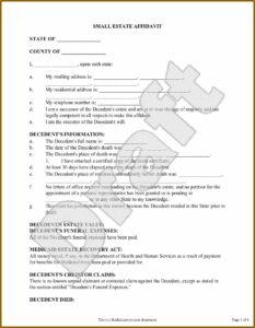Ny Small Estate Affidavit Form