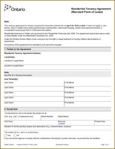 Ontario Rental Application Form Fillable