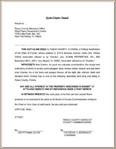 Orange County Fl Quit Claim Deed Form