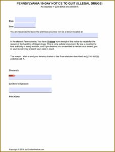Pennsylvania Eviction Notice Form
