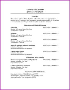 Physician Resume Template