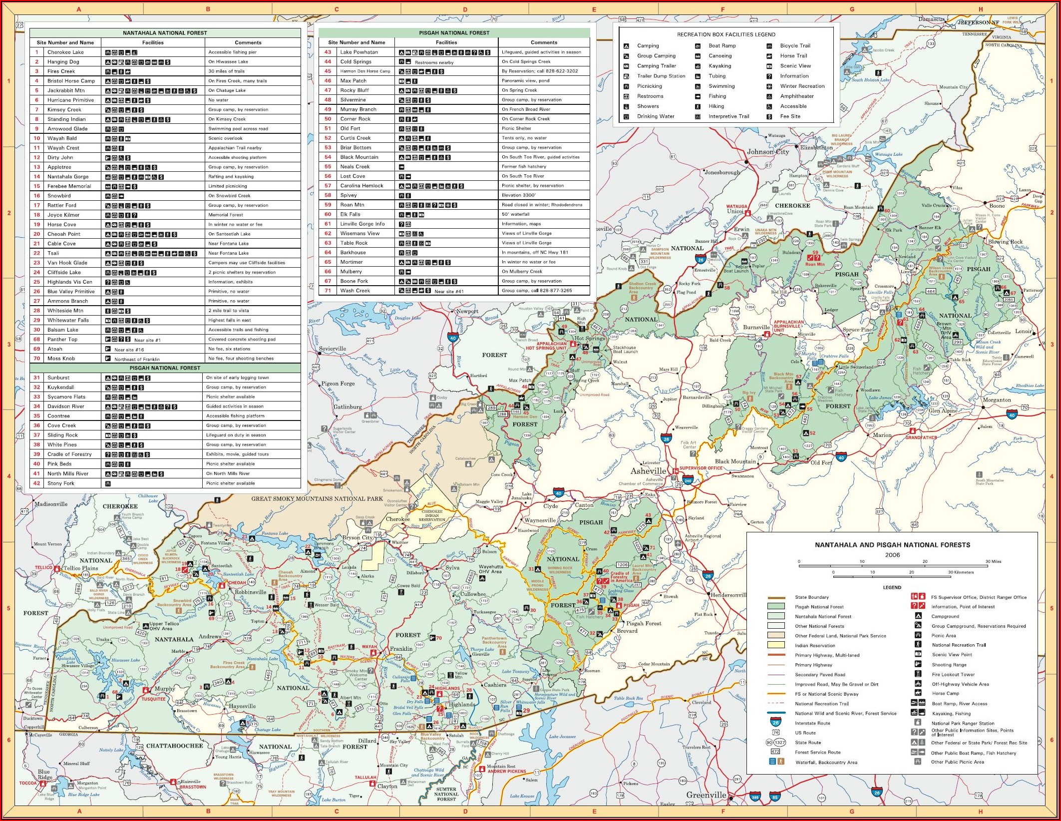Pisgah National Forest Hiking Trails Map