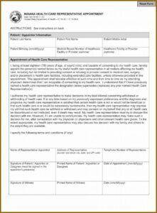 Power Of Attorney Form Indiana Free