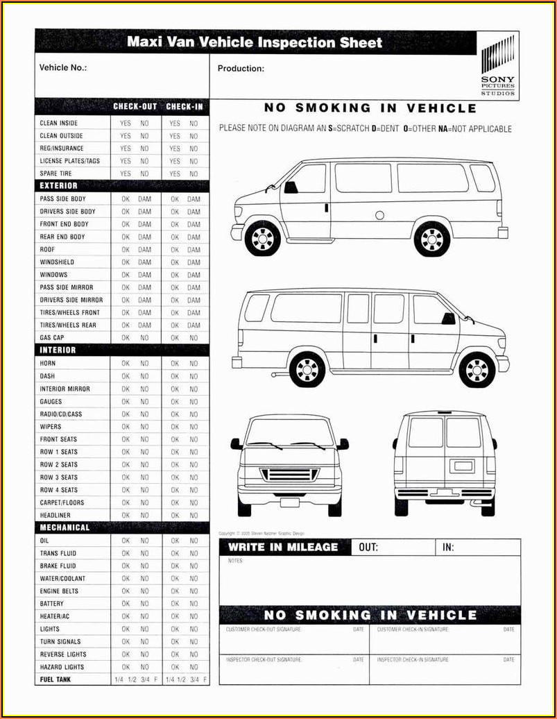 Pre Post Trip Inspection Forms