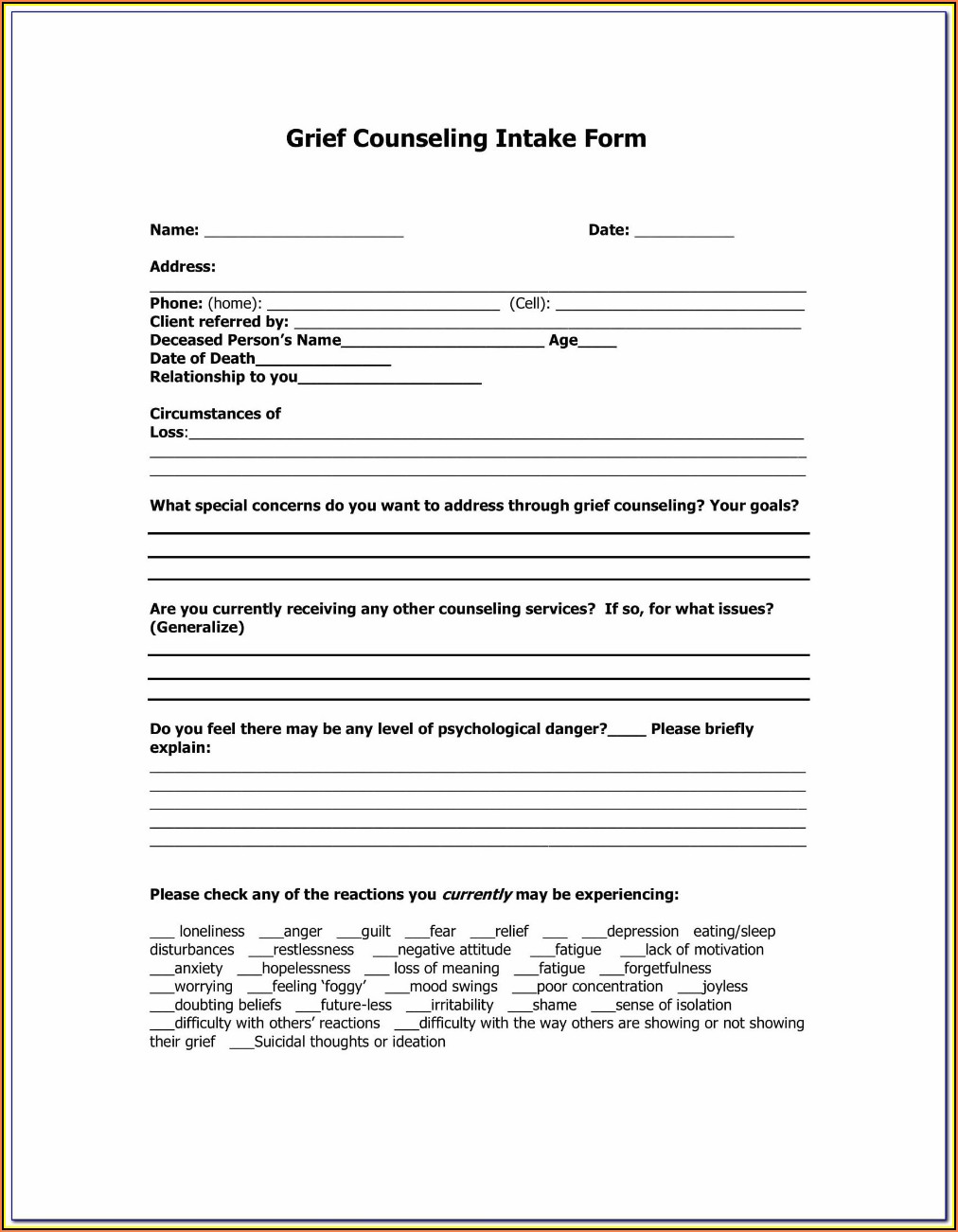 Premarital Counseling Format