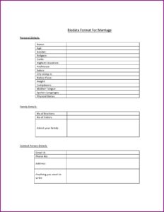 Printable Blank Resume Format