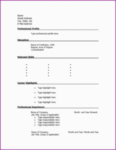 Printable Blank Resume Templates