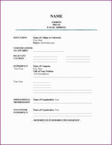 Printable Blank Resume Templates For Free