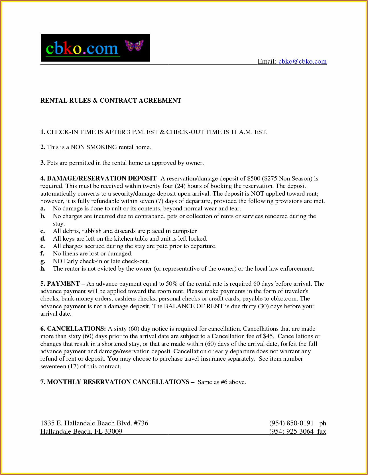 Printable Home Rental Agreement Form