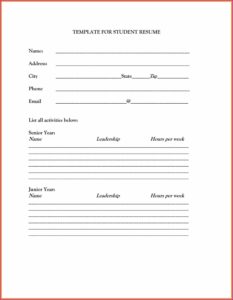 Printable Resume Template Blank