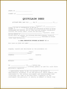 Quit Claim Deed Form Indiana Free