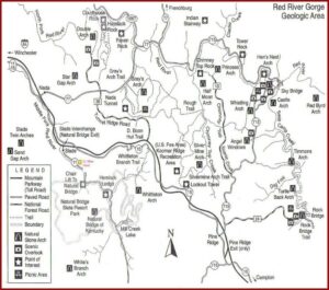 Red River Gorge Kentucky Trail Map
