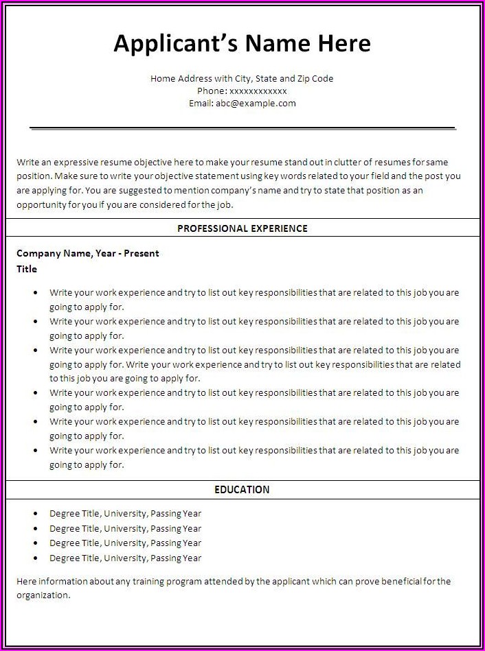 Resume Example For Registered Nurse
