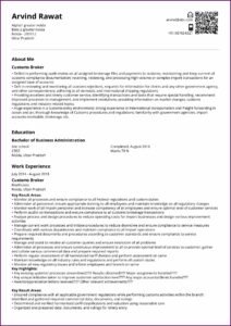 Resume For Freight Forwarding Company