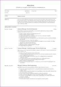 Resume Format For Assistant Manager