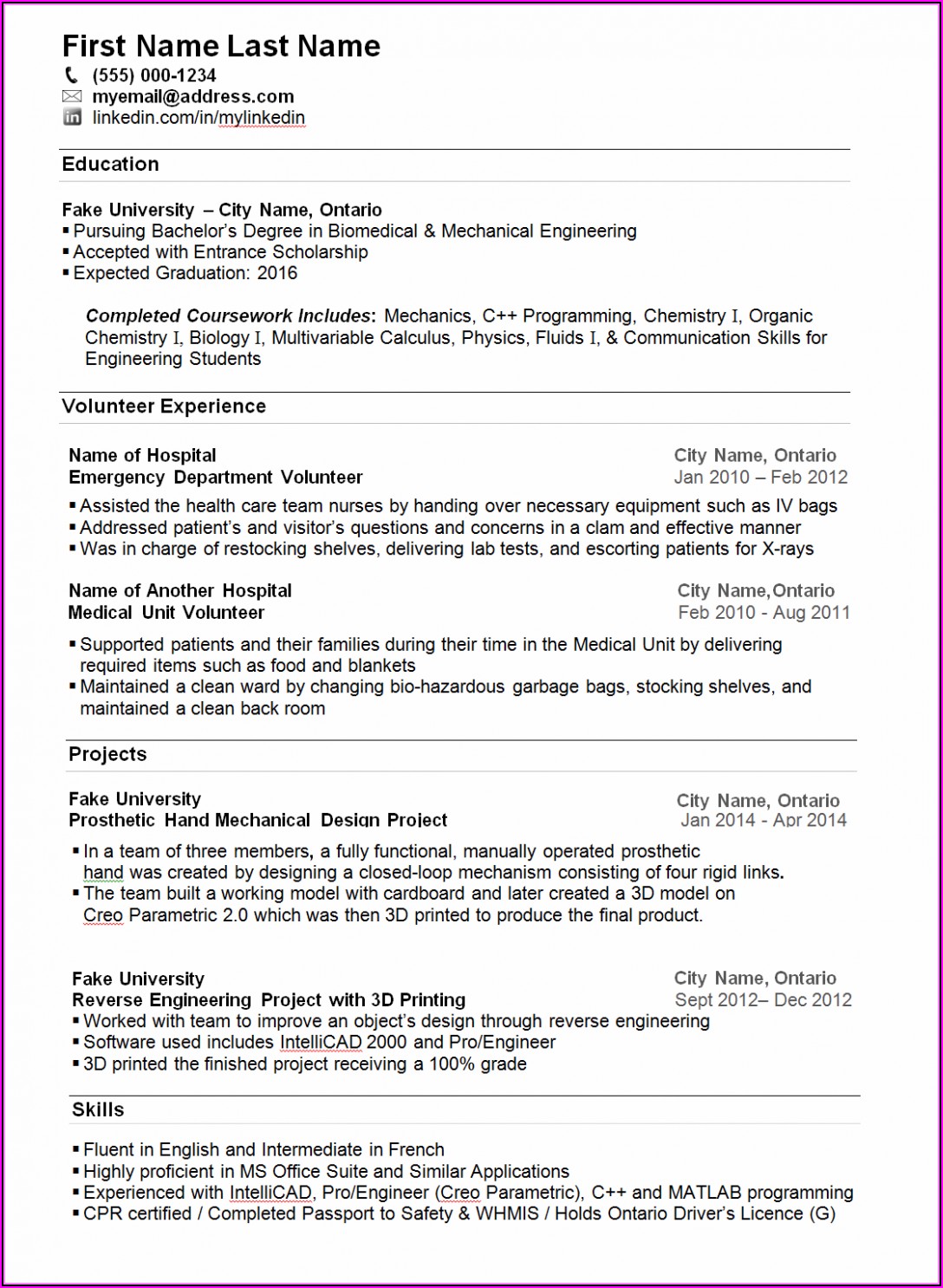 Resume Format For Job Interview Pdf Free Download
