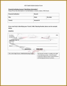 Sample Ach Enrollment Form