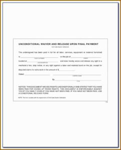 Sba Landlord Lien Waiver Form