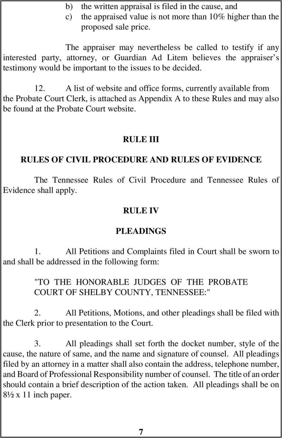 Shelby County Tennessee Divorce Forms