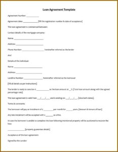 Simple Loan Agreement Form Doc