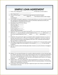 Simple Loan Agreement Form Pdf