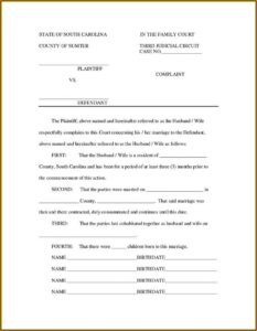 South Carolina Marriage Separation Forms