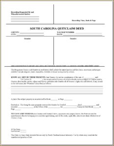South Carolina Statutory Deed Form