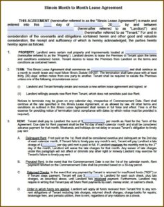 Standard Chicago Apartment Lease Form