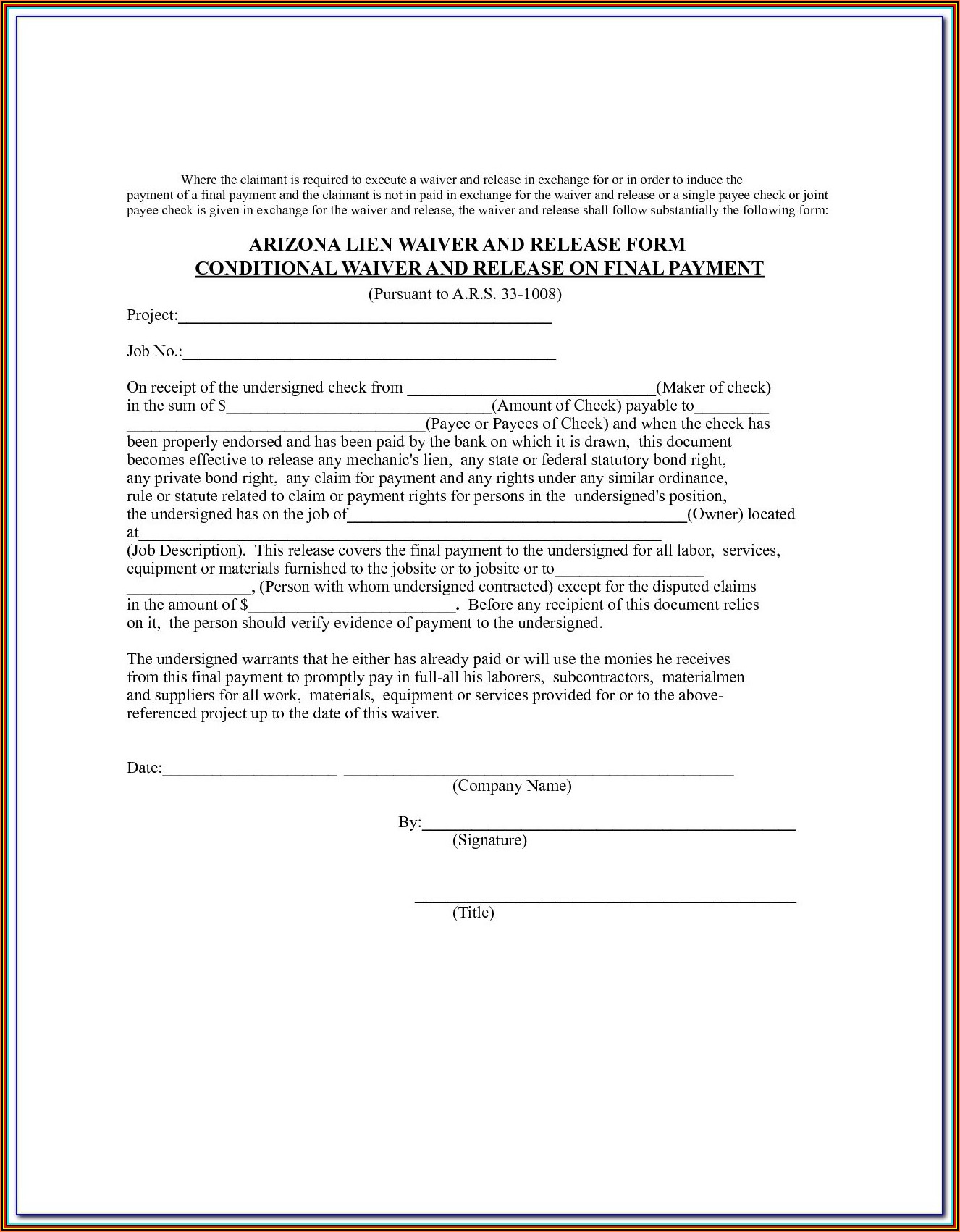 Subcontractor Affidavit Form California