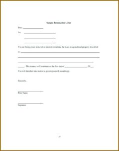 Tenant Eviction Notice Sample Letter Uk