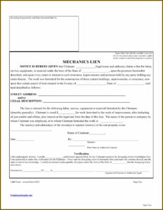 Texas Mechanic's Lien Form Pdf