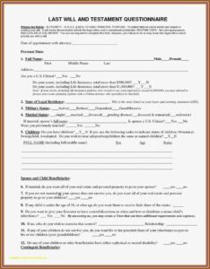 Texas Will And Last Testament Form