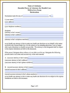 The Durable Power Of Attorney For Healthcare Form Is A Legal Document That Designates A