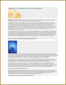 Triglyceride Vs. Ethyl Ester Forms Of Fish Oil Omega 3s