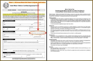 Vehicle Appraisal Form Texas