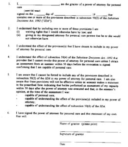 Will And Power Of Attorney Forms Ontario