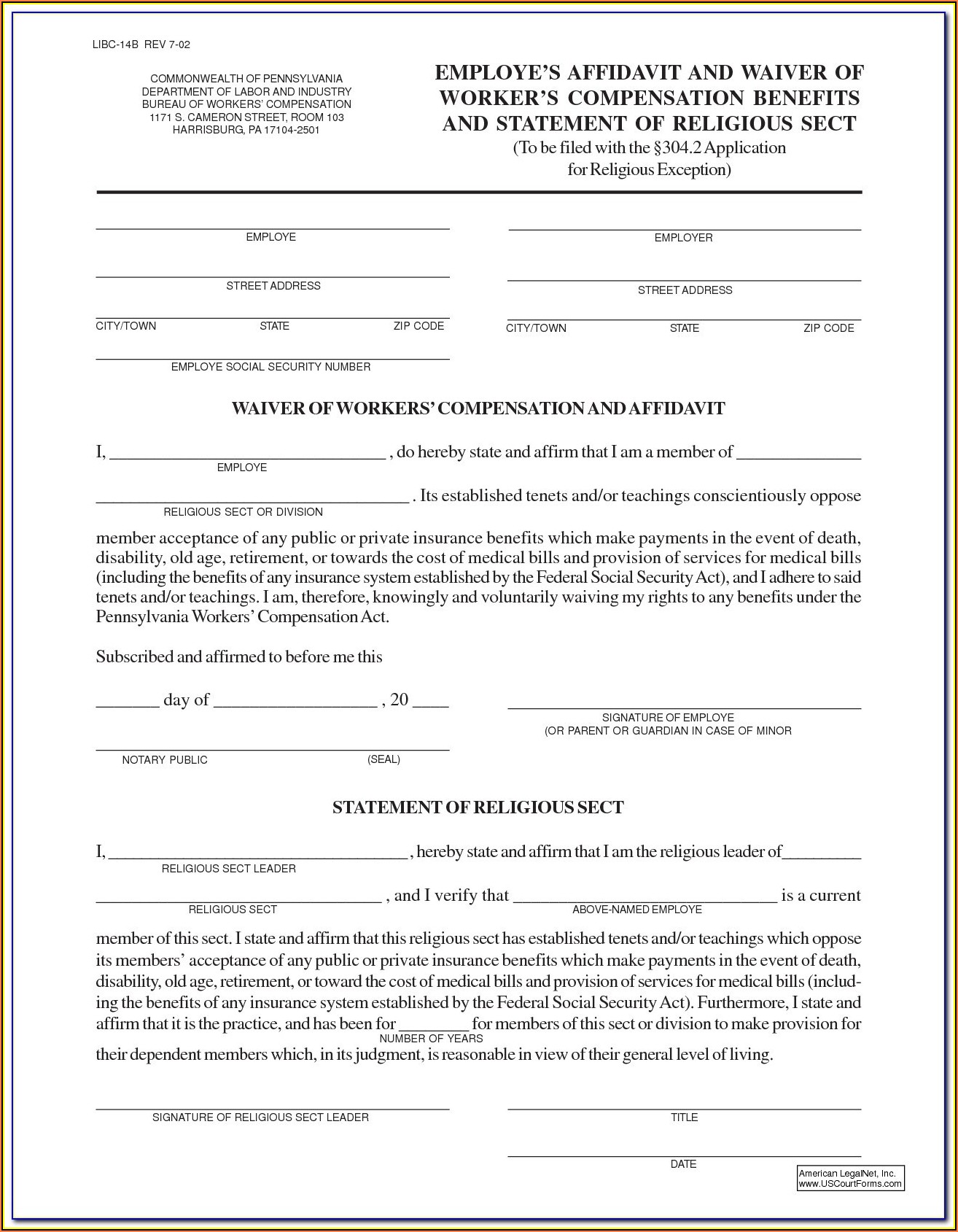 Workers Comp Form