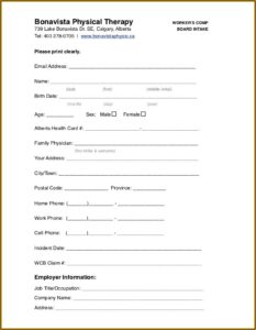 Workers Comp Intake Form