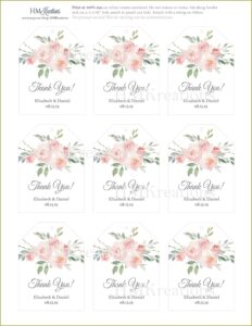 Editable Wedding Favor Tags Template Free