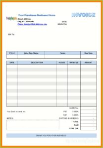 Electrical Invoice Template Uk