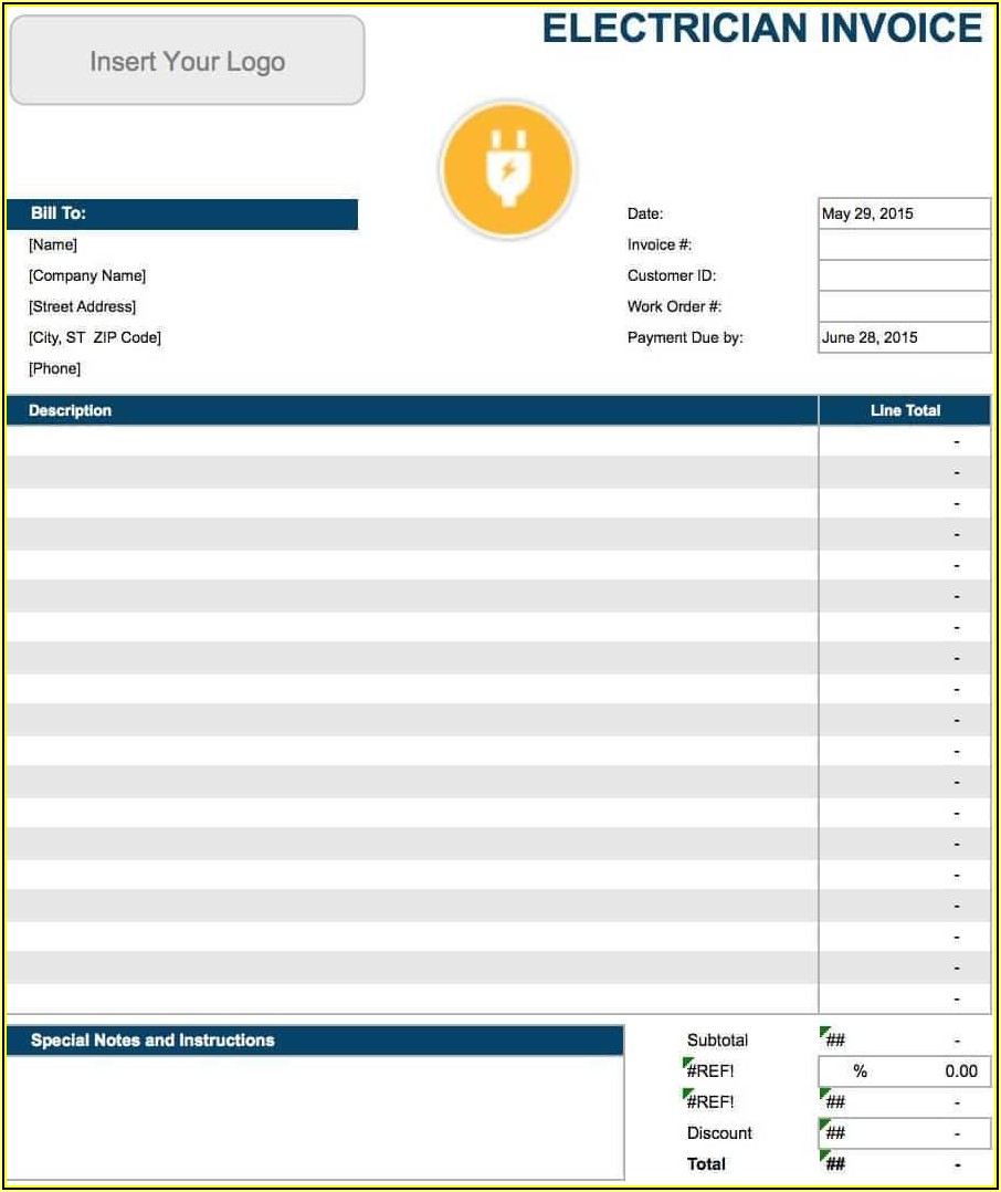 Electrical Invoice Template