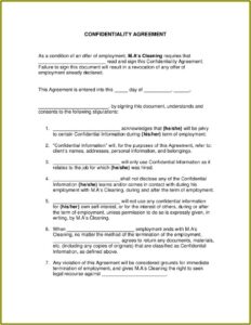 Employee Confidentiality Agreement Template California