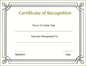 Employee Recognition Certificate Template Free