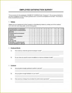 Employee Satisfaction Survey Template Uk